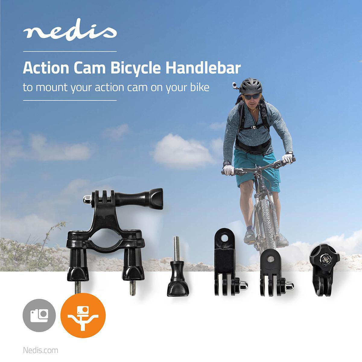 Action Cam Halterung | Fahrradlenker | Schwarz