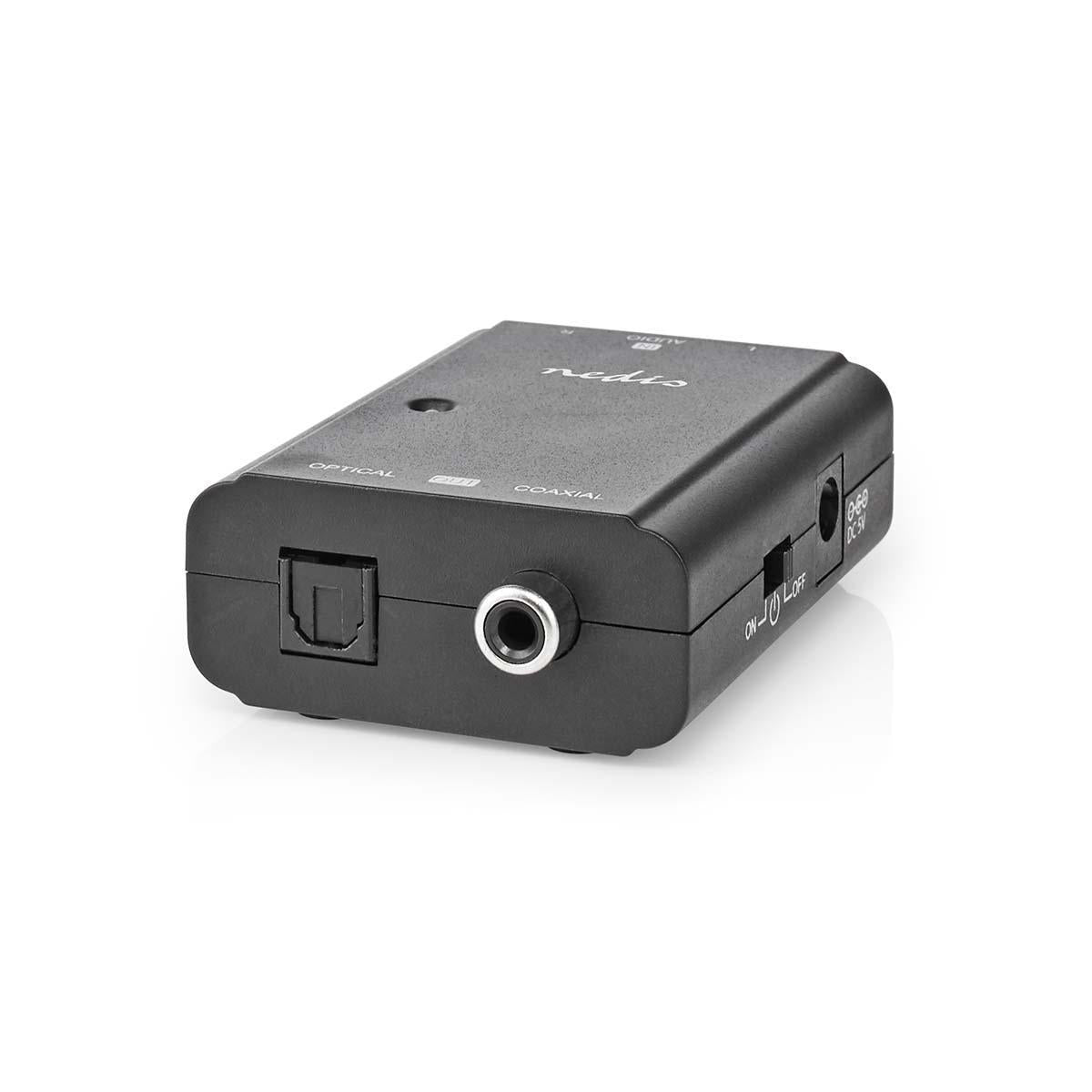 Digital Audio Converter | 1-Weg | Anschlüsse – Eingang: 2x Cinch Buchse | Anschlüsse – Ausgang: 1x S / PDIF (RCA) Buchse / 1x TosLink Buchse | ARC | Handbuch | Schwarz