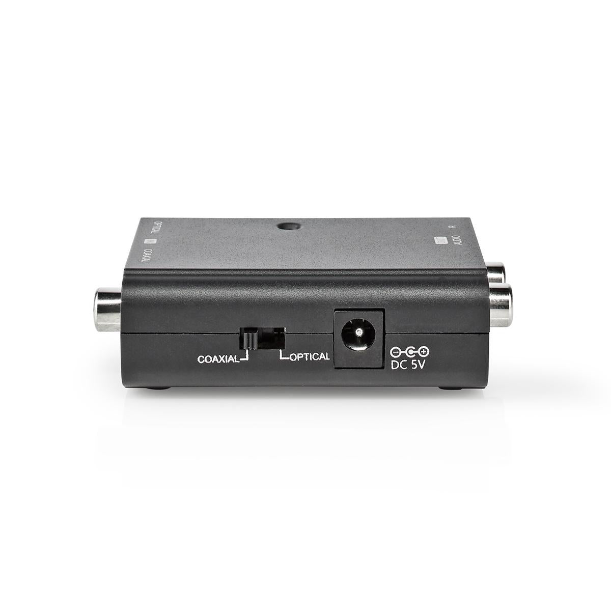 Digital Audio Converter | 2-Weg | Anschlüsse – Eingang: 1x S / PDIF (RCA) Buchse / 1x TosLink Buchse | Anschlüsse – Ausgang: 2x Cinch Buchse | ARC | Handbuch | Schwarz