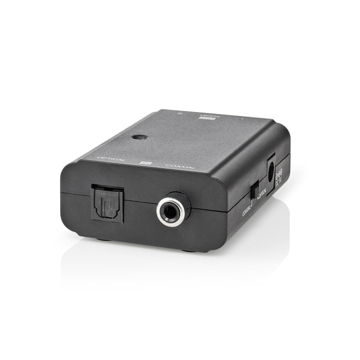 Digital Audio Converter | 2-Weg | Anschlüsse – Eingang: 1x S / PDIF (RCA) Buchse / 1x TosLink Buchse | Anschlüsse – Ausgang: 2x Cinch Buchse | ARC | Handbuch | Schwarz