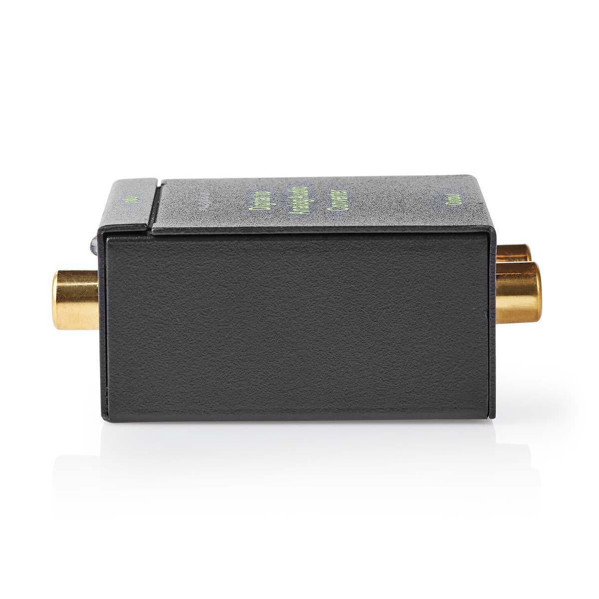 Digital Audio Converter | 1-Weg | Anschlüsse – Eingang: 1x Digital-Cinch / 1x TosLink | Anschlüsse – Ausgang: 1x (2x RCA) / 1x 3.5 mm | Automatisch | integrierter Verstärker | Schwarz