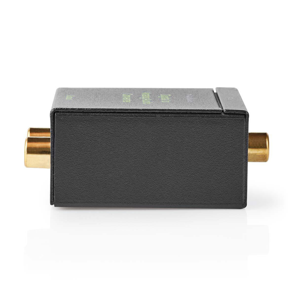 Digital Audio Converter | 1-Weg | Anschlüsse – Eingang: 1x Digital-Cinch / 1x TosLink | Anschlüsse – Ausgang: 1x (2x RCA) / 1x 3.5 mm | Automatisch | integrierter Verstärker | Schwarz