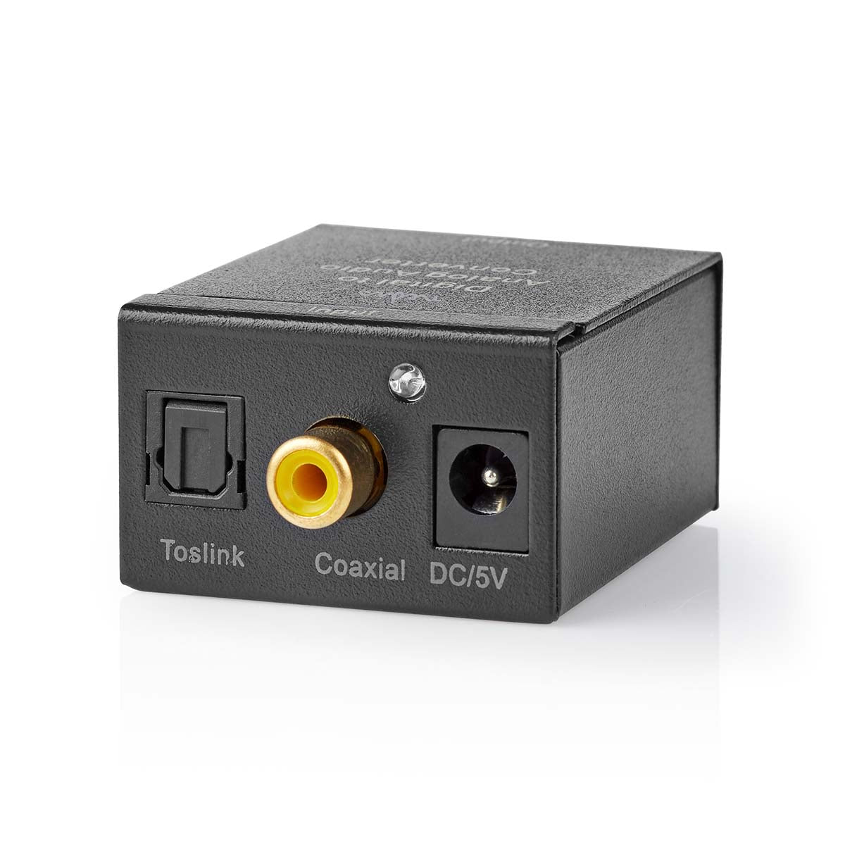 Digital Audio Converter | 1-Weg | Anschlüsse – Eingang: 1x Digital-Cinch / 1x TosLink | Anschlüsse – Ausgang: 1x (2x RCA) / 1x 3.5 mm | Automatisch | integrierter Verstärker | Schwarz