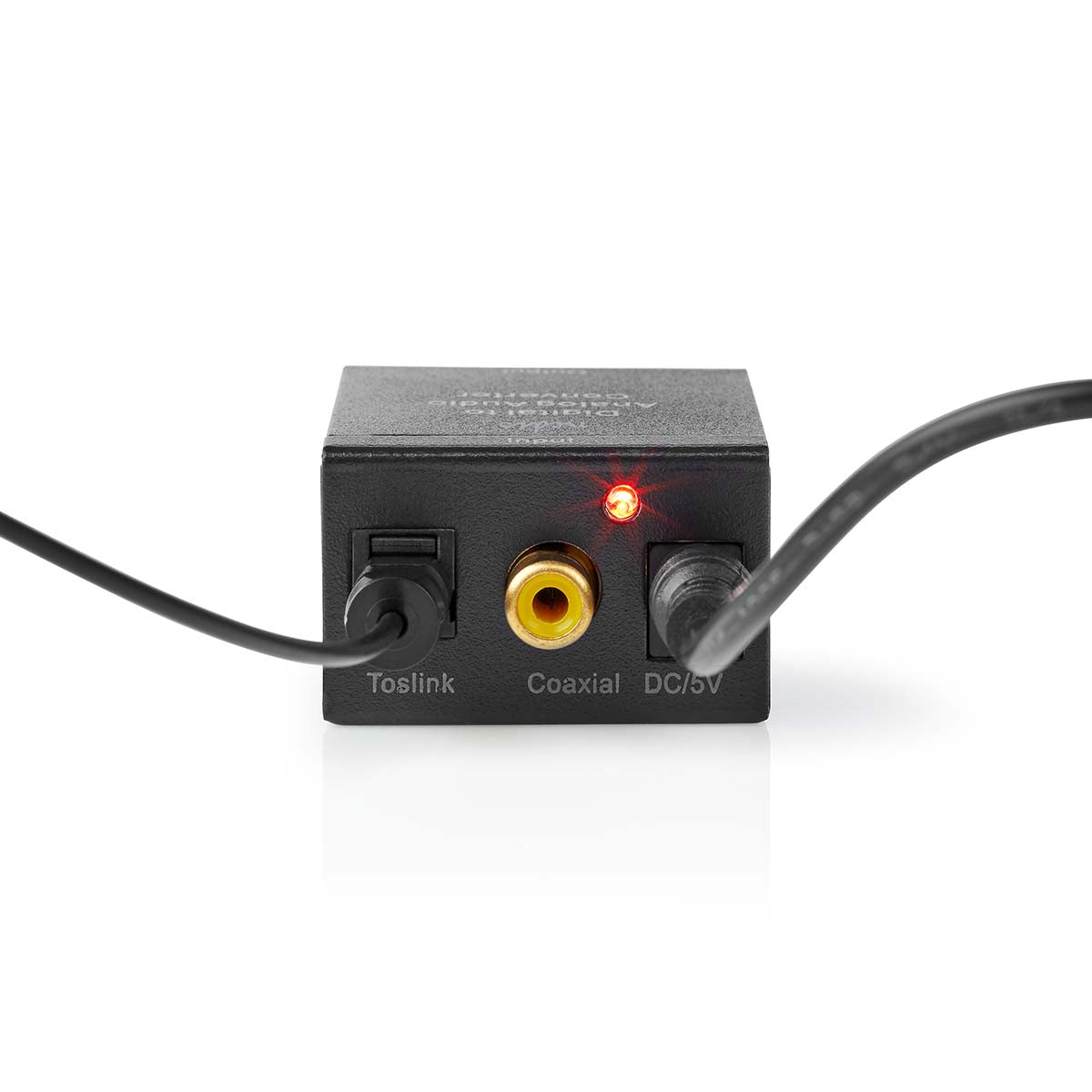 Digital Audio Converter | 1-Weg | Anschlüsse – Eingang: 1x Digital-Cinch / 1x TosLink | Anschlüsse – Ausgang: 1x (2x RCA) / 1x 3.5 mm | Automatisch | integrierter Verstärker | Schwarz