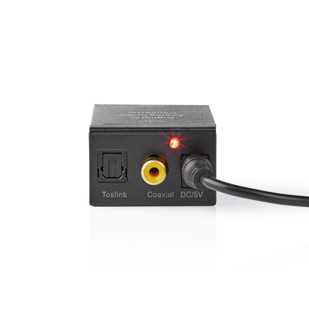 Digital Audio Converter | 1-Weg | Anschlüsse – Eingang: 1x Digital-Cinch / 1x TosLink | Anschlüsse – Ausgang: 1x (2x RCA) / 1x 3.5 mm | Automatisch | integrierter Verstärker | Schwarz