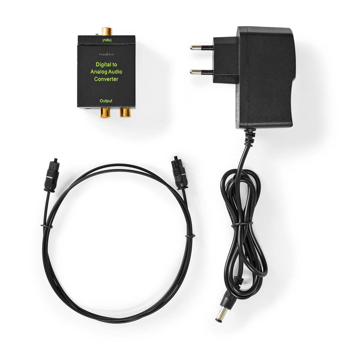 Digital Audio Converter | 1-Weg | Anschlüsse – Eingang: 1x Digital-Cinch / 1x TosLink | Anschlüsse – Ausgang: 1x (2x RCA) / 1x 3.5 mm | Automatisch | integrierter Verstärker | Schwarz