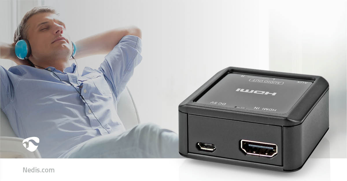 Digital Audio Converter | 1-Weg | Anschlüsse – Eingang: HDMI™ Eingang | Anschlüsse – Ausgang: 2x (2x Cinch Buchse) / 3.5 mm | Automatisch | Anthrazit