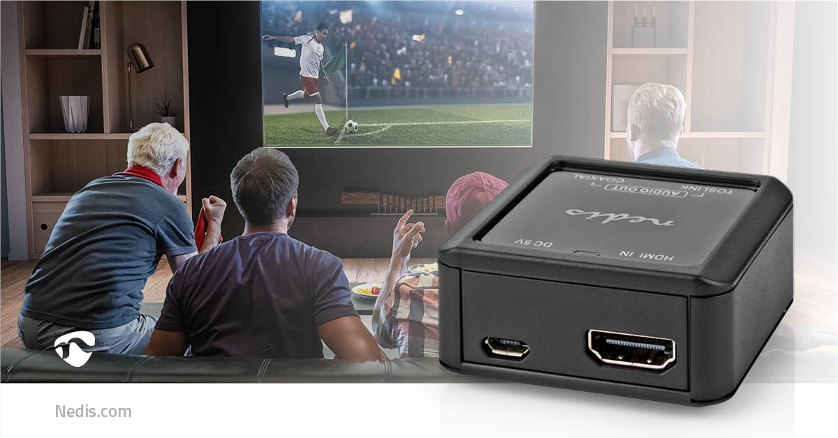 Digital Audio Converter | 1-Weg | Anschlüsse – Eingang: DC Power / HDMI™ Eingang | Anschlüsse – Ausgang: 1x Coax Audio / 1x TosLink Buchse | Automatisch | Anthrazit