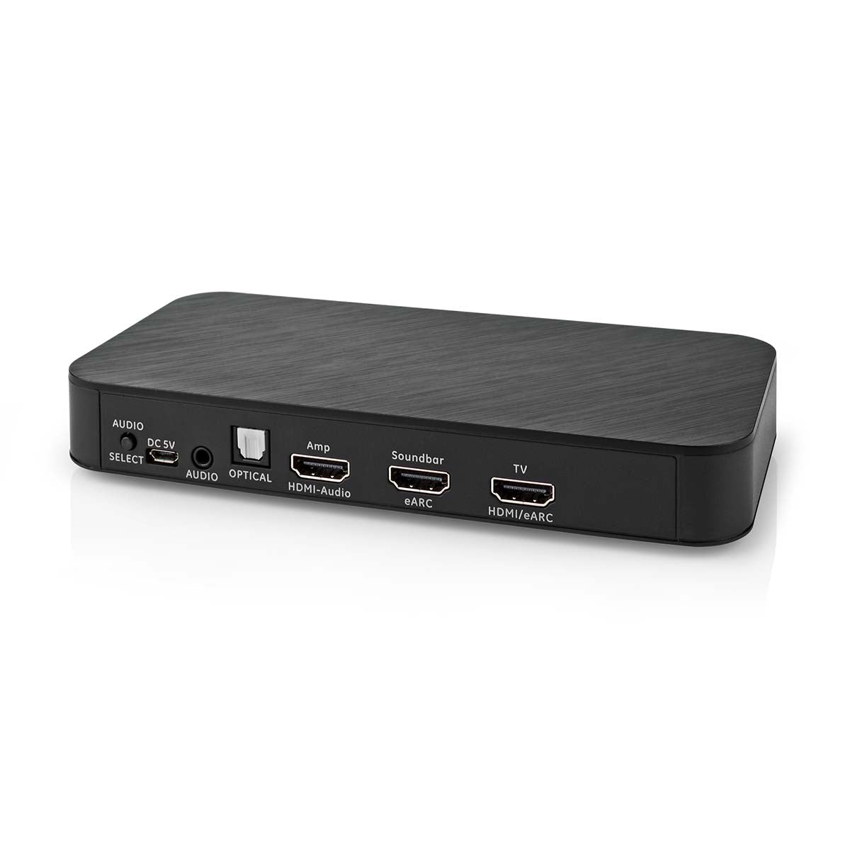 Digital Audio Converter | 2-Weg | Anschlüsse – Eingang: DC Power / 1x HDMI™ Eingang | Anschlüsse – Ausgang: 1x 3.5 mm / 1x TosLink / 3x HDMI™ Output | Automatisch / Druckknopf | Anthrazit