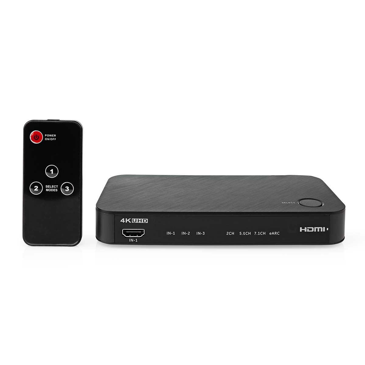 Digital Audio Converter | 2-Weg | Anschlüsse – Eingang: DC Power / 3x HDMI™ Eingang | Anschlüsse – Ausgang: 1x 3.5 mm / 1x TosLink / 2x HDMI™ Ausgang | Automatisch / Druckknopf | Anthrazit