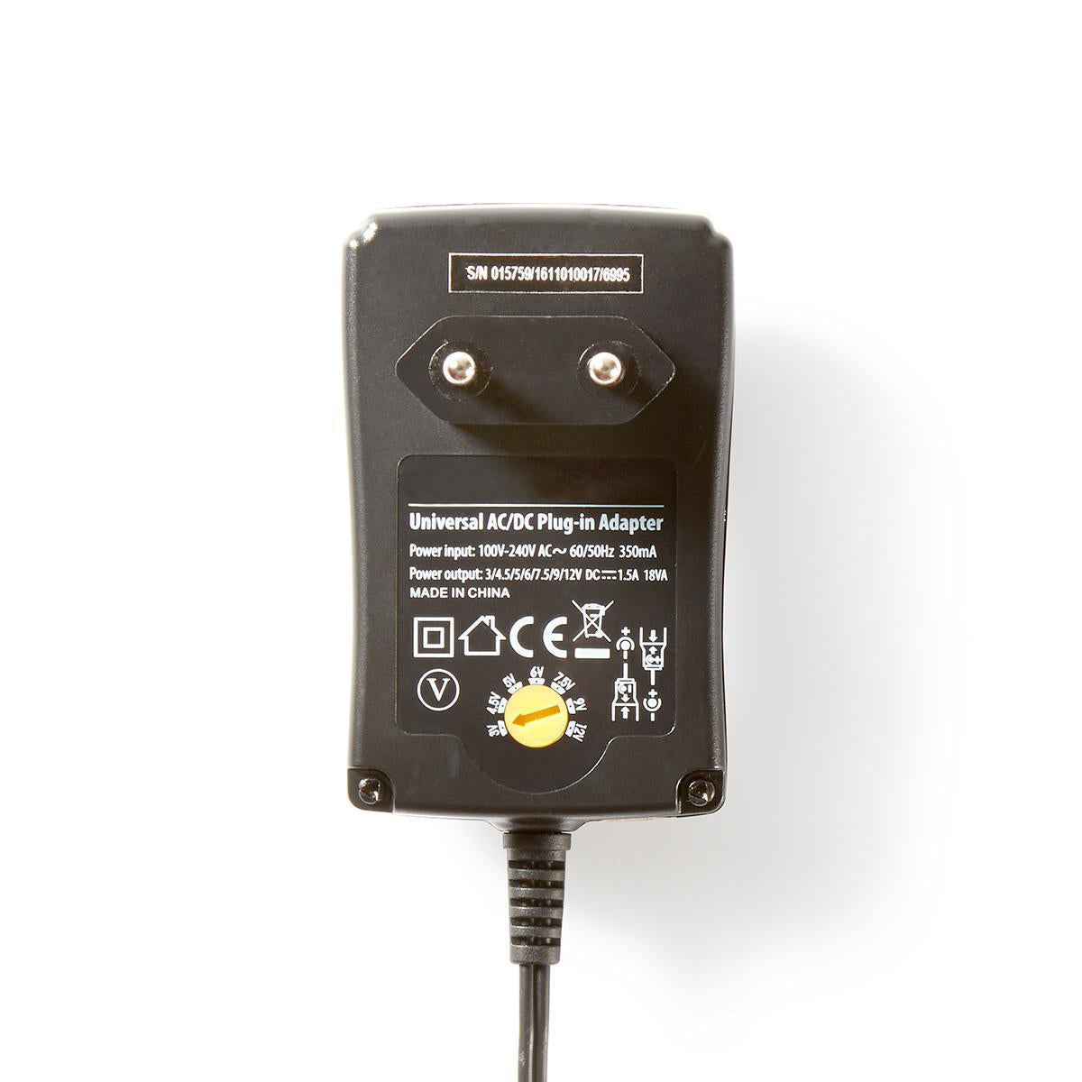 Universal-Netzteil | 18 W | 3 - 12 V DC | 1.80 m | 2.1 A | 6 plug(s) | Schwarz