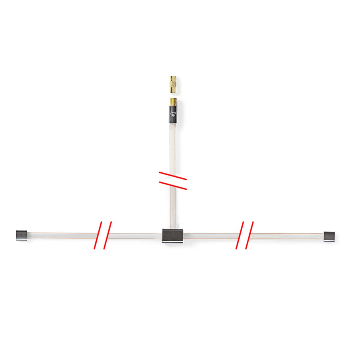 Koaxial Kabel | IEC (Coax) Stecker | IEC (Coax) Stecker | Vergoldet | 50 Ohm | Ungeschirmt | 2.00 m | Flach | PVC | Anthrazit | Box