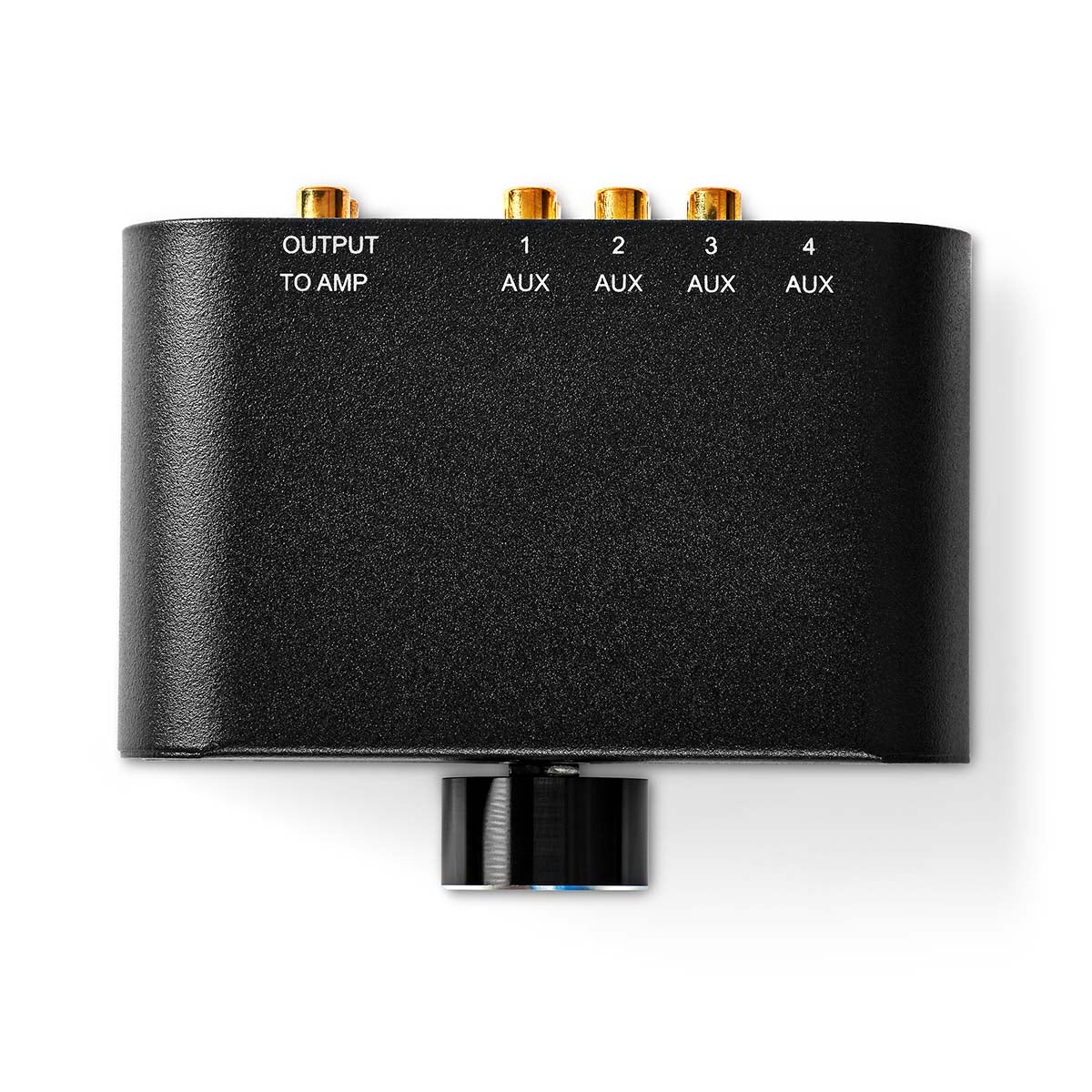 Analog Audio-Schalter | 4-Port port(s) | Anschlüsse – Eingang: 1x 3,5 mm Audio-Eingang / 3x (2x Cinch Buchse) | Anschlüsse – Ausgang: 1x (2x Cinch-Buchse) | Handbuch | Metall | Anthrazit