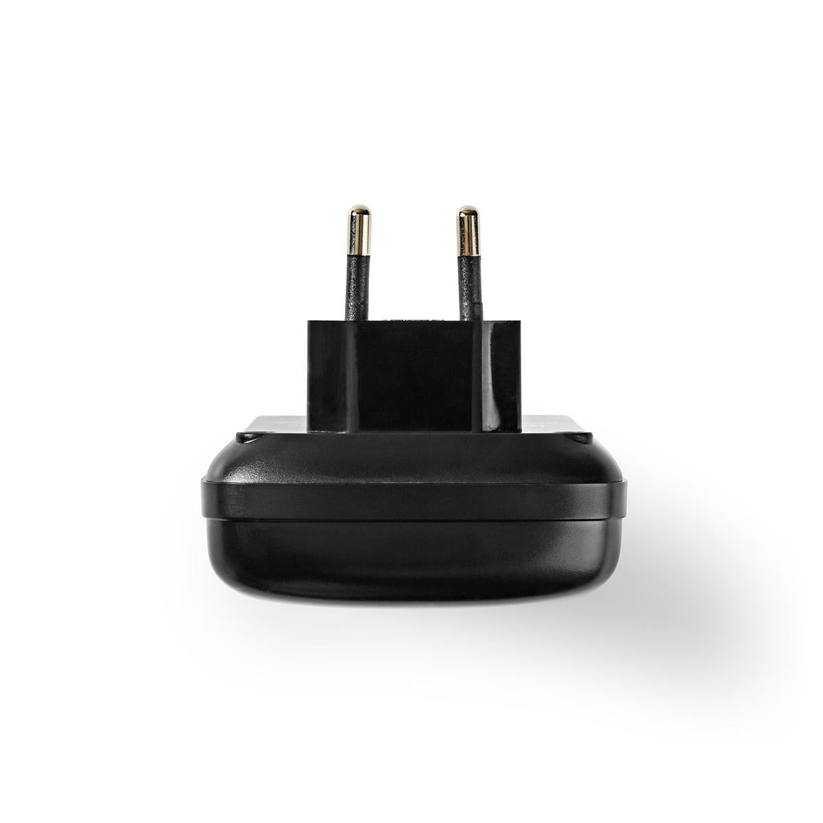 NiMH-Akku-Ladegerät AA / AAA | 1.2 / 9 V DC | 0.5 A A | Ladeerhaltung | Euro / Typ C (CEE 7/16) | Batterietyp – Energie: AA / AAA / E-Block | Schwarz