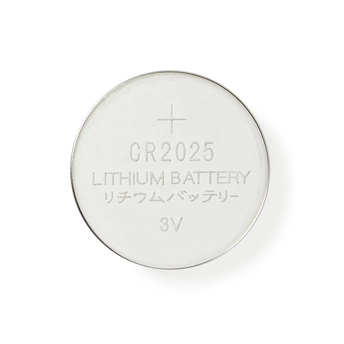 Lithium-Knopfzellenbatterie CR2025 | 3 V DC | 5-Blister | Silber