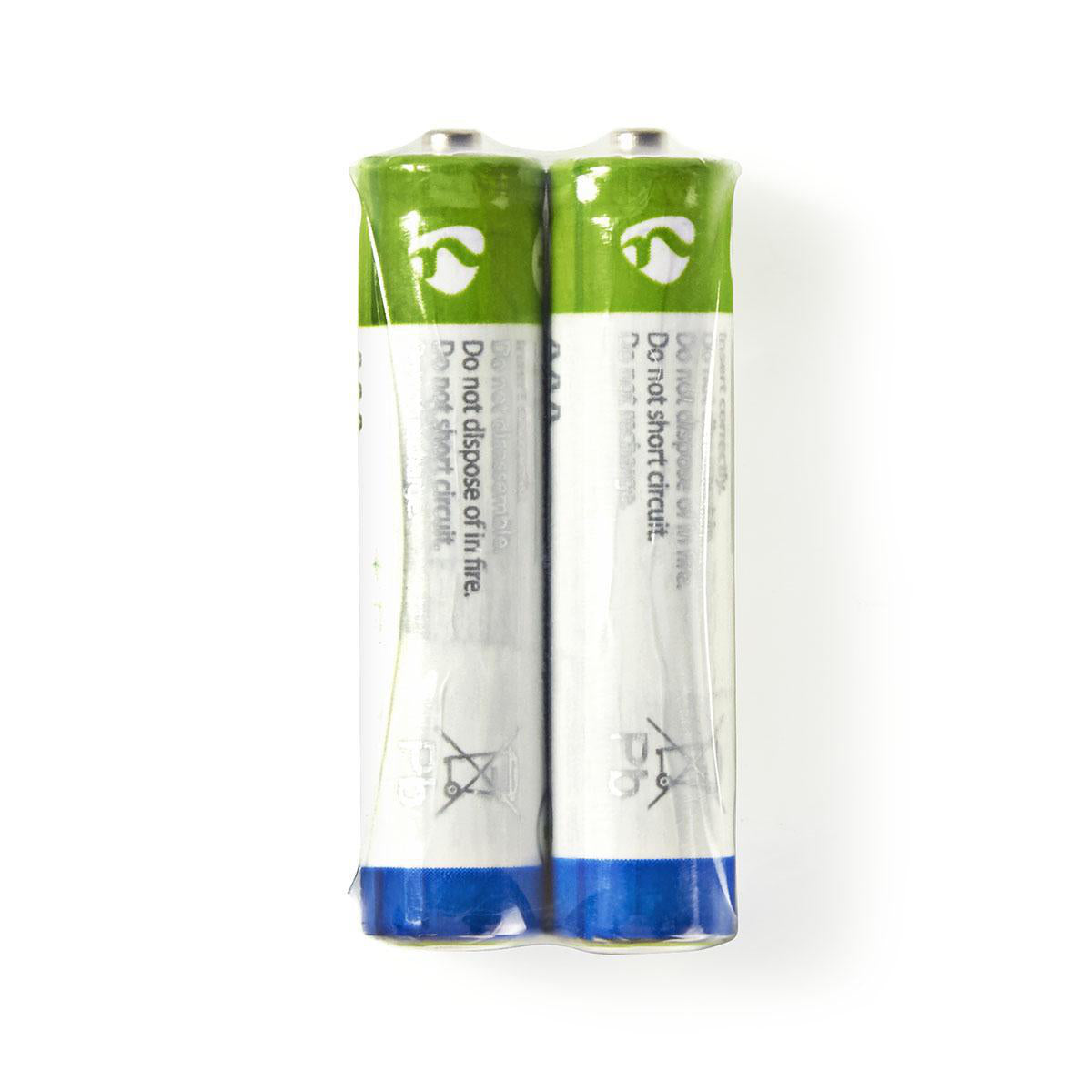 Zink-Kohle-Batterie AAA | 1.5 V DC | Zink-Kohle | 2er Schrumpfpackung | R03 | Verschiedene Geräte | Blau / Grün / Weiss