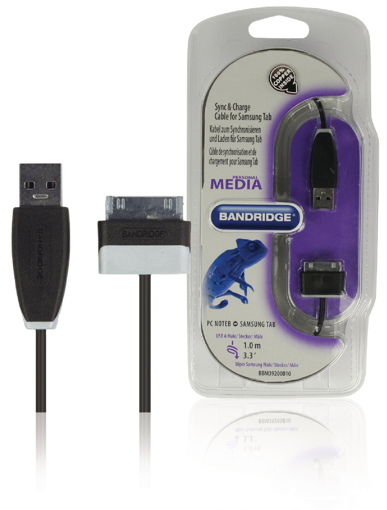 Sync und Ladekabel Samsung 30-pol. male - USB A male 1.00 m Schwarz