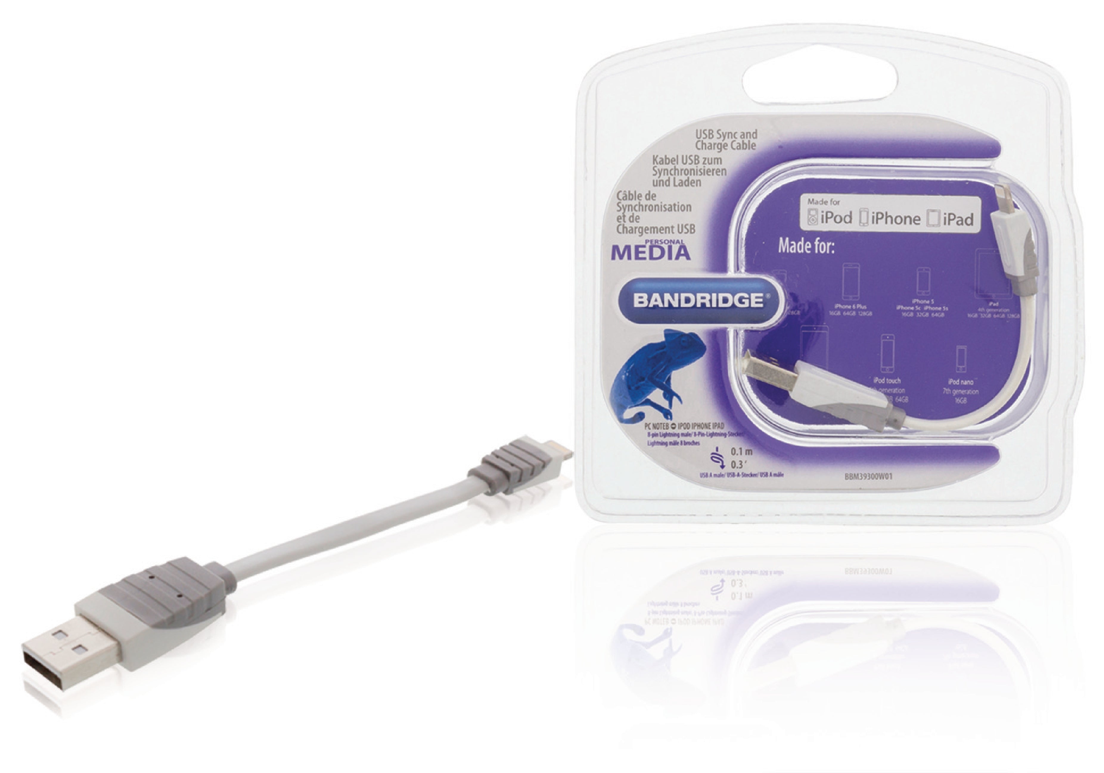 Sync und Ladekabel Apple Lightning - USB A male 0.10 m Weiss