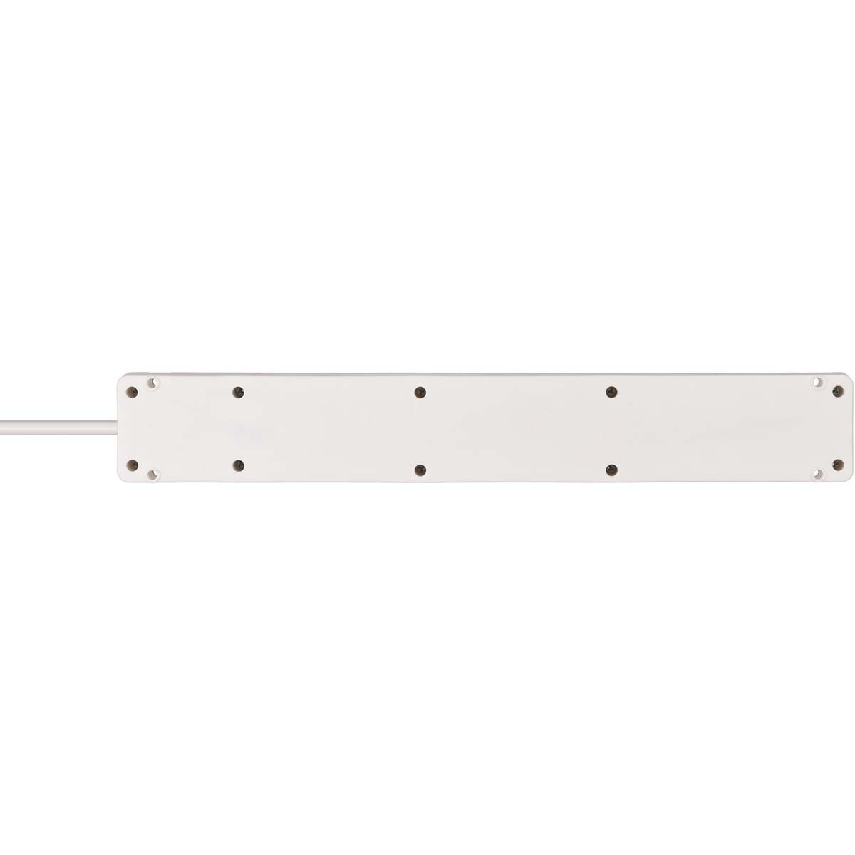 Bremounta Steckdosenleiste 6-fach (Mehrfachsteckdose mit 90 Grad Steckdosen, Steckerleiste mit Befestigungsmöglichkeit und 3 m Kabel) Weiß TYPE F