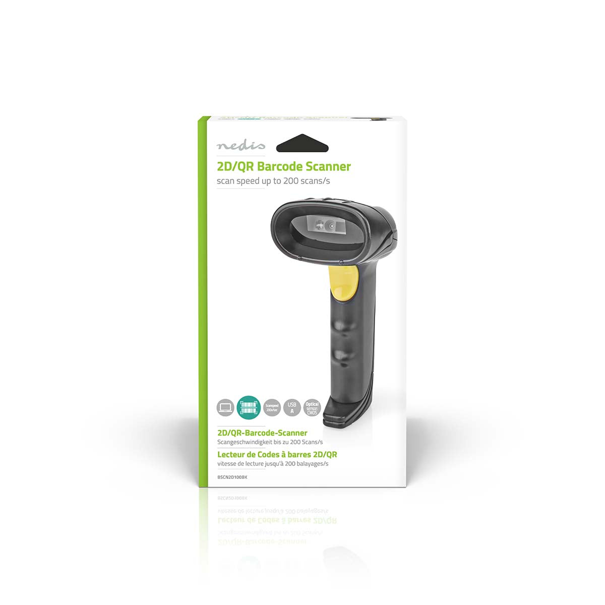 Barcodescanner | CMOS | Kabelgebunden | 1D Linear / 2D/QR | Stromversorgung über USB | USB 2.0