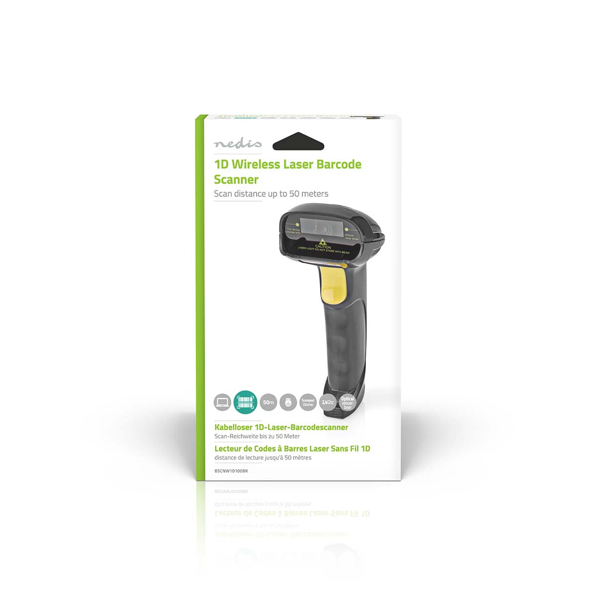 Barcodescanner | Laser | Wireless | 1D Linear | Batteriebetrieben / Stromversorgung über USB | USB Dongle