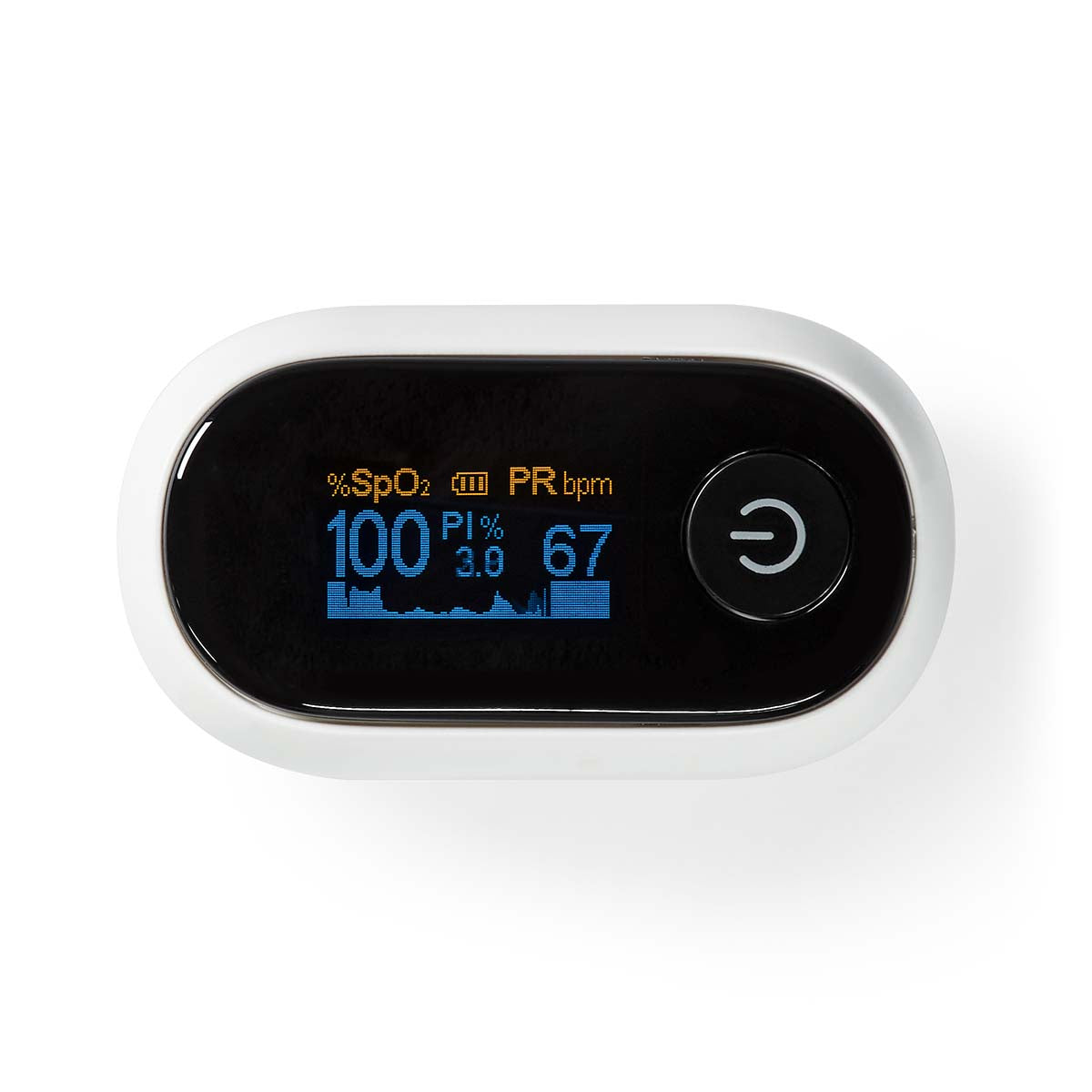 SmartLife Pulsoximeter | Bluetooth | OLED-Anzeige | Akustischer Alarm / Anti-Bewegungsstörungen / Hochpräziser Sensor / Perfusionsindex / Pulsfrequenz / Sauerstoffsättigung (SpO2) | Weiss