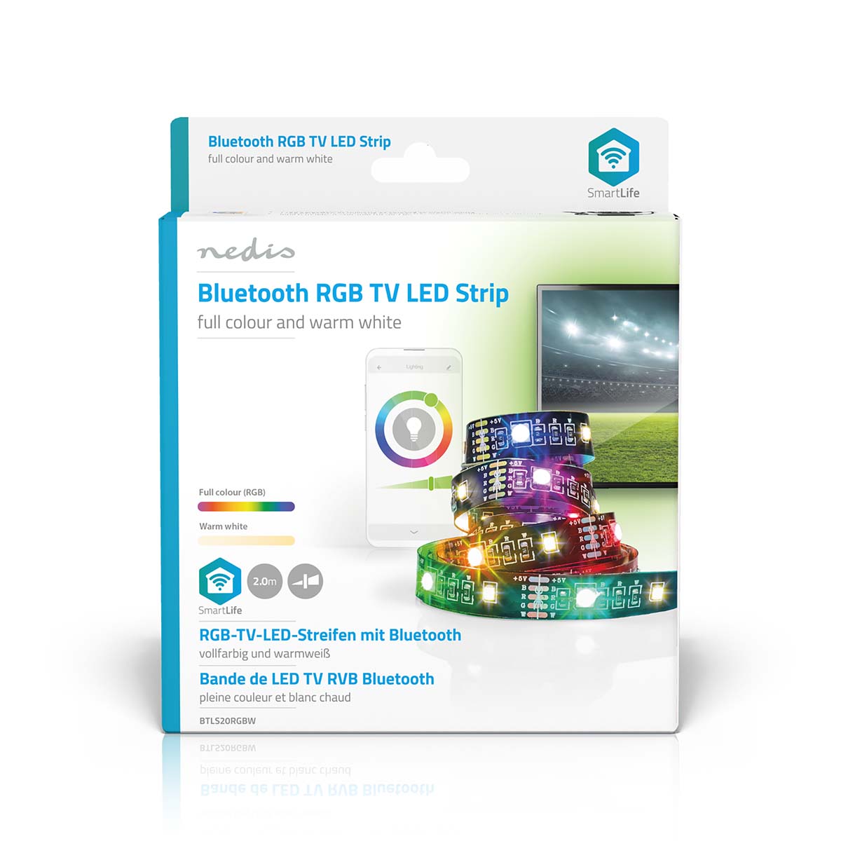 SmartLife LED-Streifen | Bluetooth® | RGB / Warmweiss | SMD | 2.00 m | IP20 | 2700 K | 380 lm | Android™ / IOS