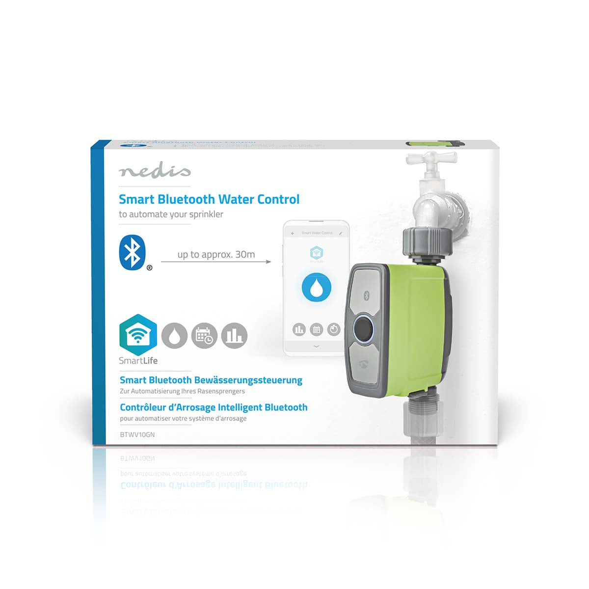 SmartLife Intelligente Wassersteuerung | Bluetooth® | Batteriebetrieben | IP54 | max. Wasserdruck: 8 bar | Android™ / IOS