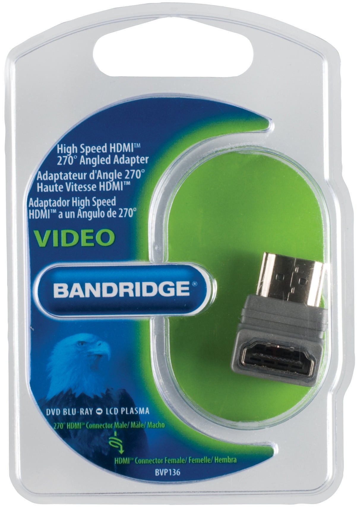 High-Speed-HDMI mit Ethernet-Adapter 270° abgewinkelt HDMI Anschluss - HDMI-Buchse Grau