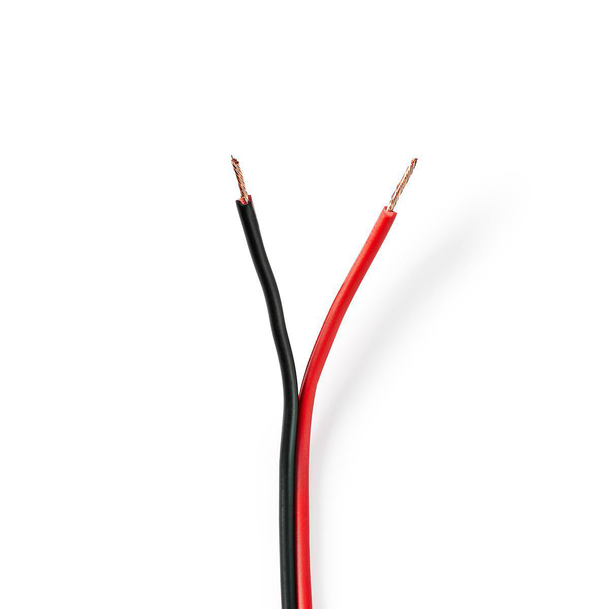 Lautsprecherkabel | 2x 0.75 mm² | Kupfer | 100.0 m | Rund | PVC | Red / Schwarz | Rolle
