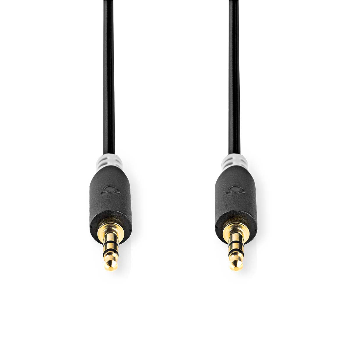 Stereo-Audiokabel | 3.5 mm Stecker | 3.5 mm Stecker | Vergoldet | 0.50 m | Rund | Anthrazit | Verpackung mit Sichtfenster