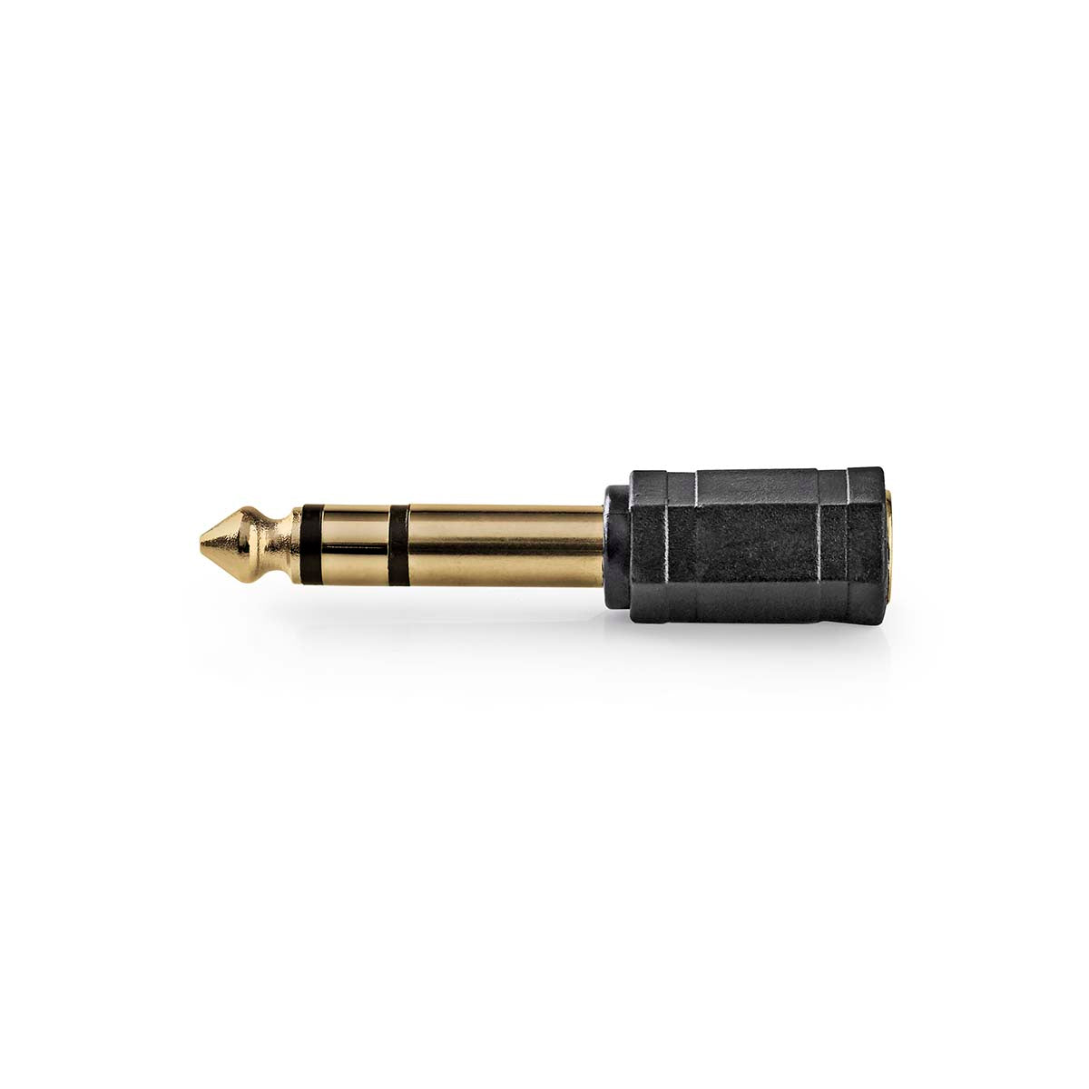 Stereo-Audio-Adapter | 6.35 mm Stecker | 3.5 mm Buchse | Vergoldet | Gerade | ABS | Anthrazit | 1 Stück | Box