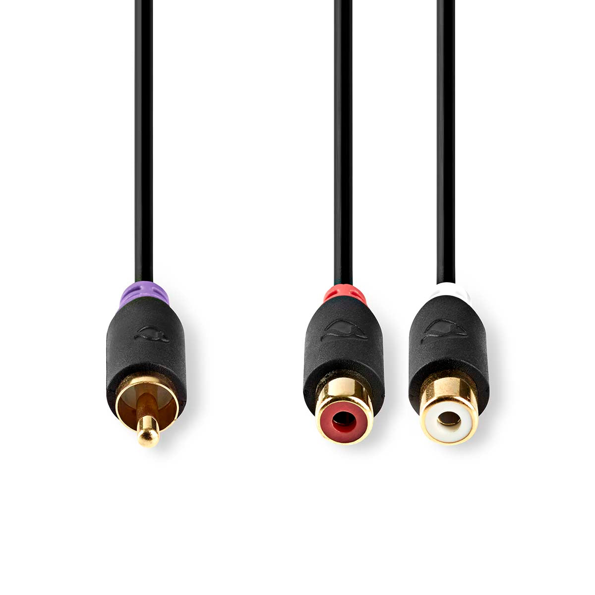 Subwoofer Kabel | RCA | 2x Cinch Buchse | Vergoldet | 0.20 m | Rund | 4.0 mm | Anthrazit | Box