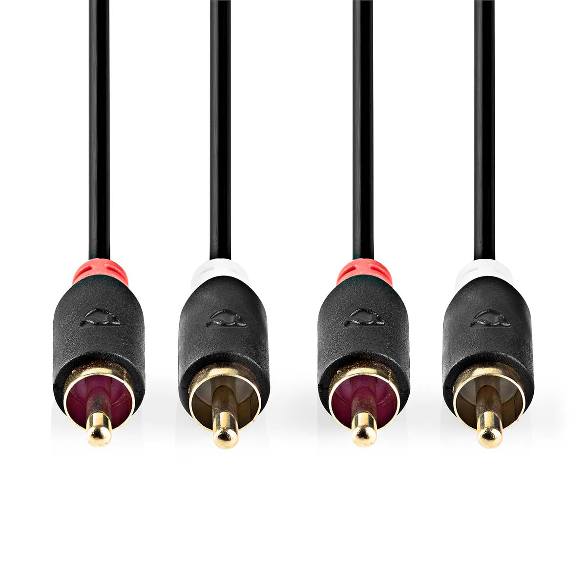 Stereo-Audiokabel | 2x RCA Stecker | 2x RCA Stecker | Vergoldet | 0.50 m | Rund | Anthrazit | Box