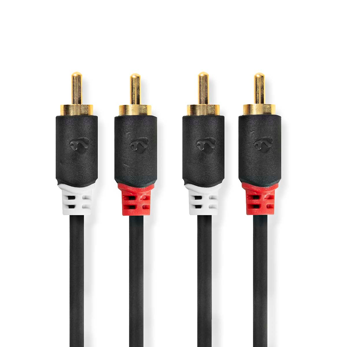 Stereo-Audiokabel | 2x RCA Stecker | 2x RCA Stecker | Vergoldet | 0.50 m | Rund | Anthrazit | Box