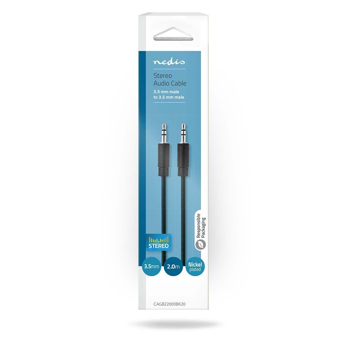 Stereo-Audiokabel | 3.5 mm Stecker | 3.5 mm Stecker | Vernickelt | 2.00 m | Rund | Schwarz | Box