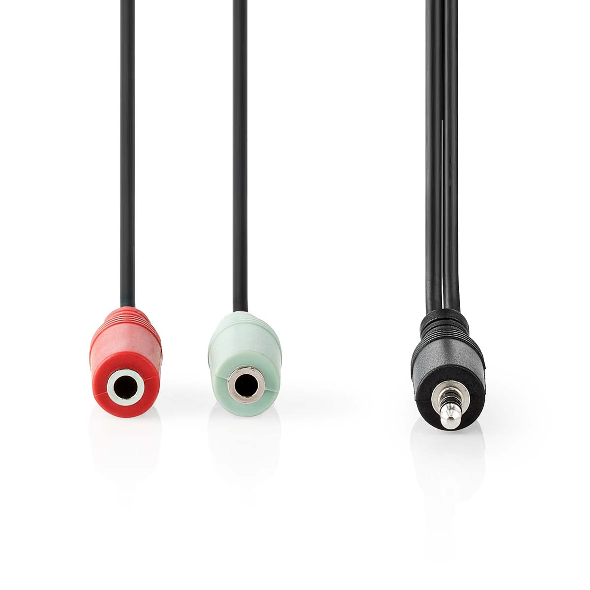 Stereo-Audiokabel | 3.5 mm Stecker | 2x 3.5 mm Buchse | Vernickelt | 0.20 m | Rund | Anthrazit | Box