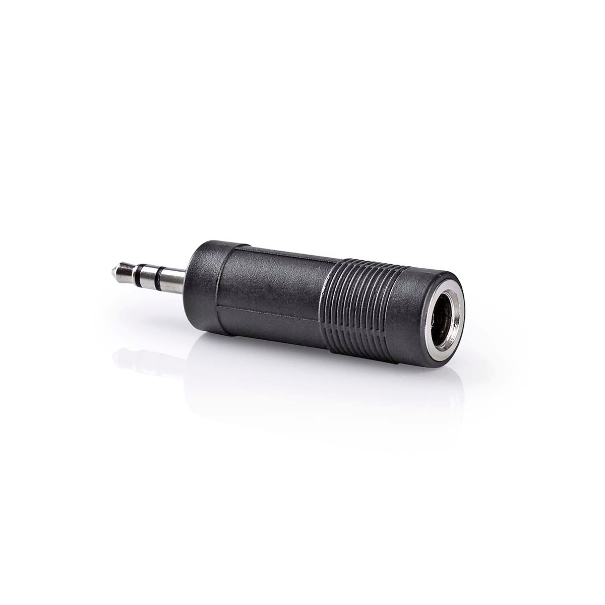 Stereo-Audio-Adapter | 3.5 mm Stecker | 6.35 mm Buchse | Vernickelt | Gerade | ABS | Schwarz | 1 Stück | Box