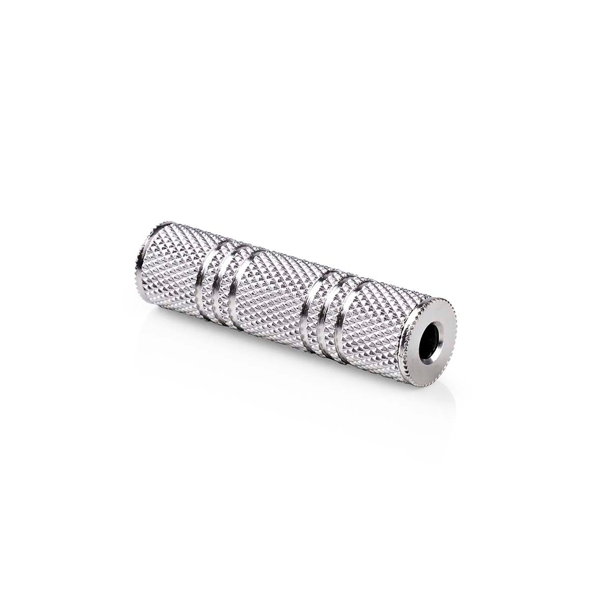 Stereo-Audio-Adapter | 3.5 mm Buchse | 3.5 mm Buchse | Vernickelt | Gerade | Metall | Silber | 1 Stück | Box