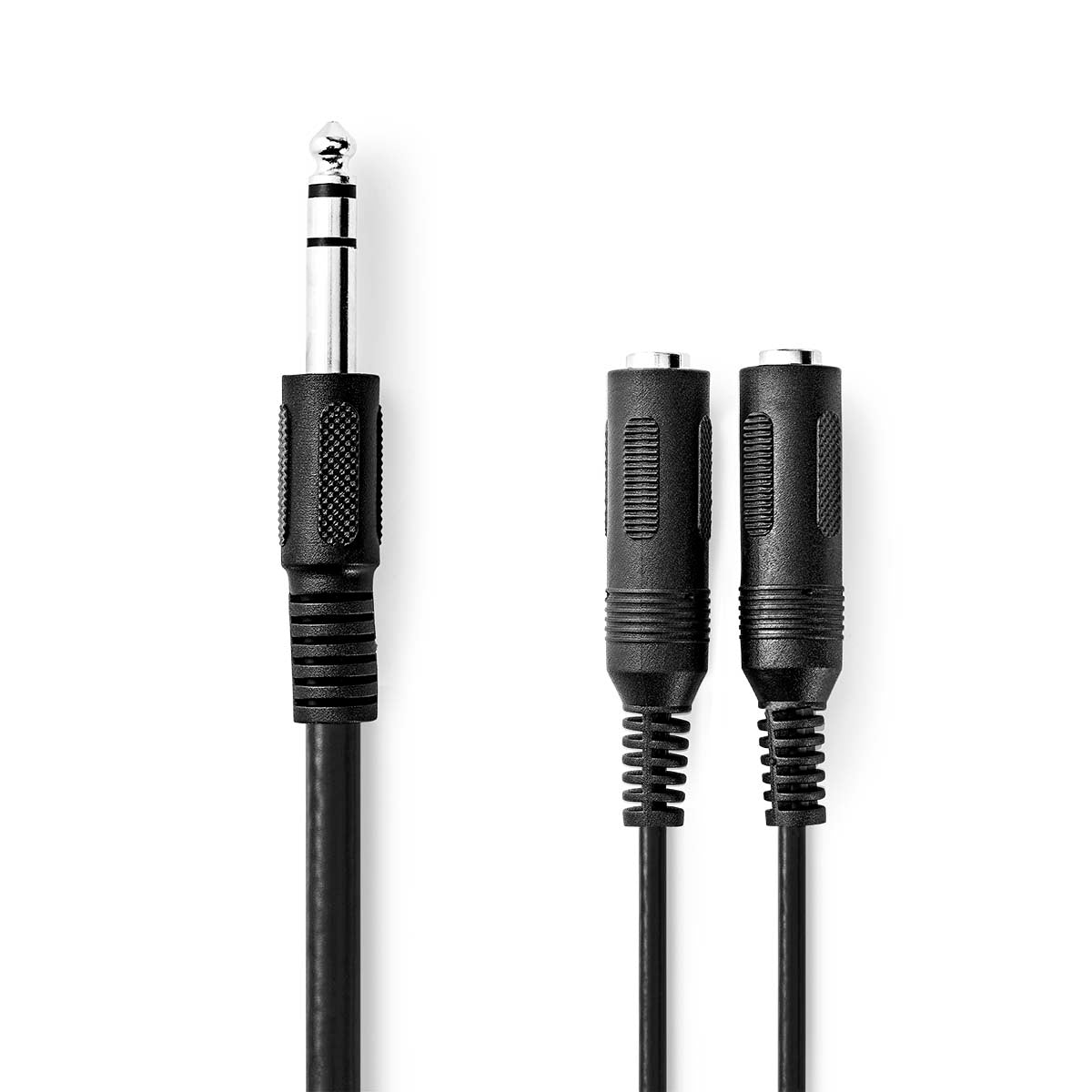 Stereo-Audiokabel | 6.35 mm Stecker | 2x 6.35 mm Buchse | Vernickelt | 0.20 m | Rund | Box