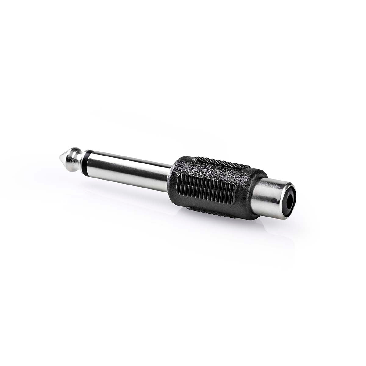 Mono-Audio-Adapter | 6.35 mm Stecker | Cinch Buchse | Vernickelt | Gerade | ABS | Schwarz | 1 Stück | Box