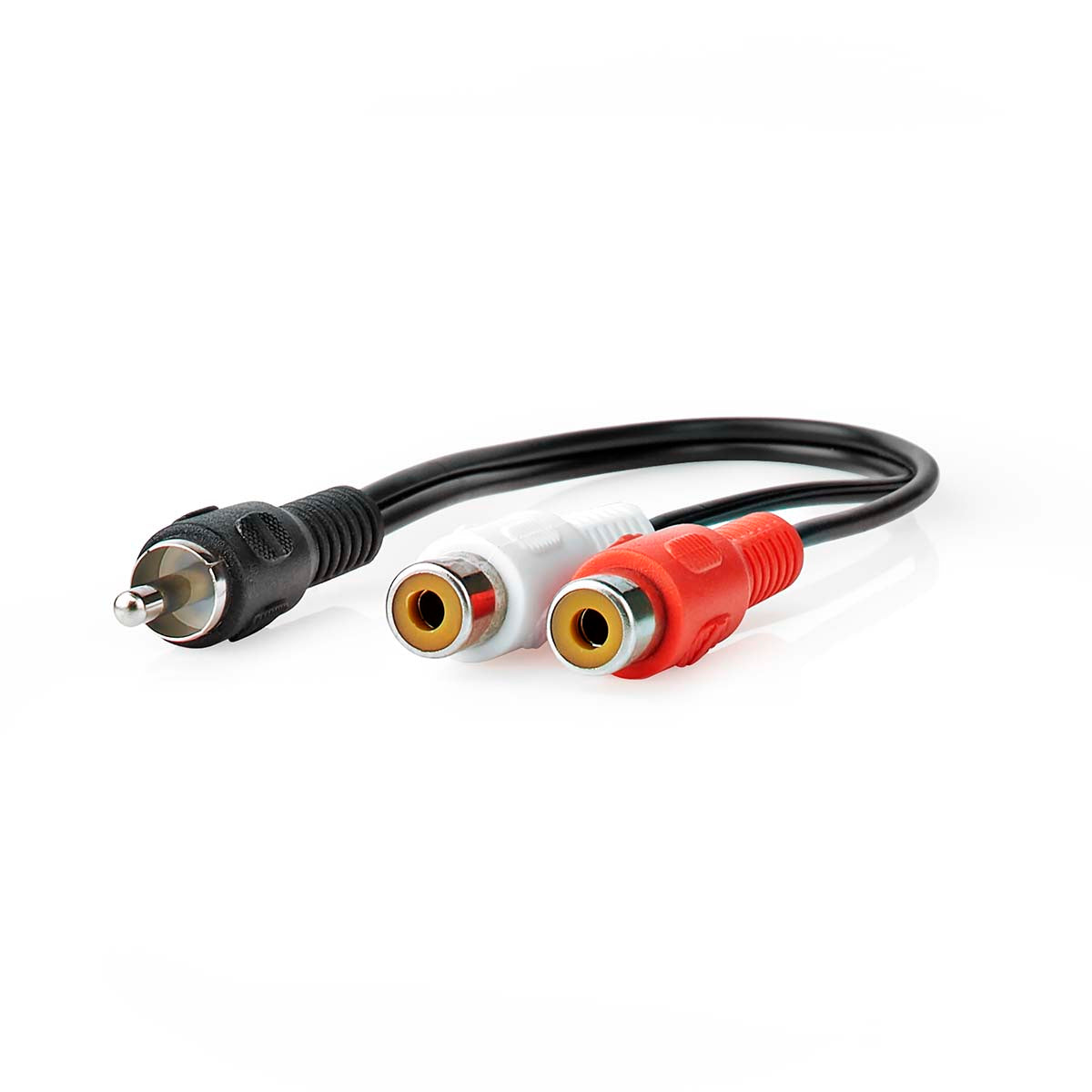 Subwoofer Kabel | RCA | 2x Cinch Buchse | Vernickelt | 0.20 m | Rund | 5.0 x 2.5 mm | Schwarz | Blister