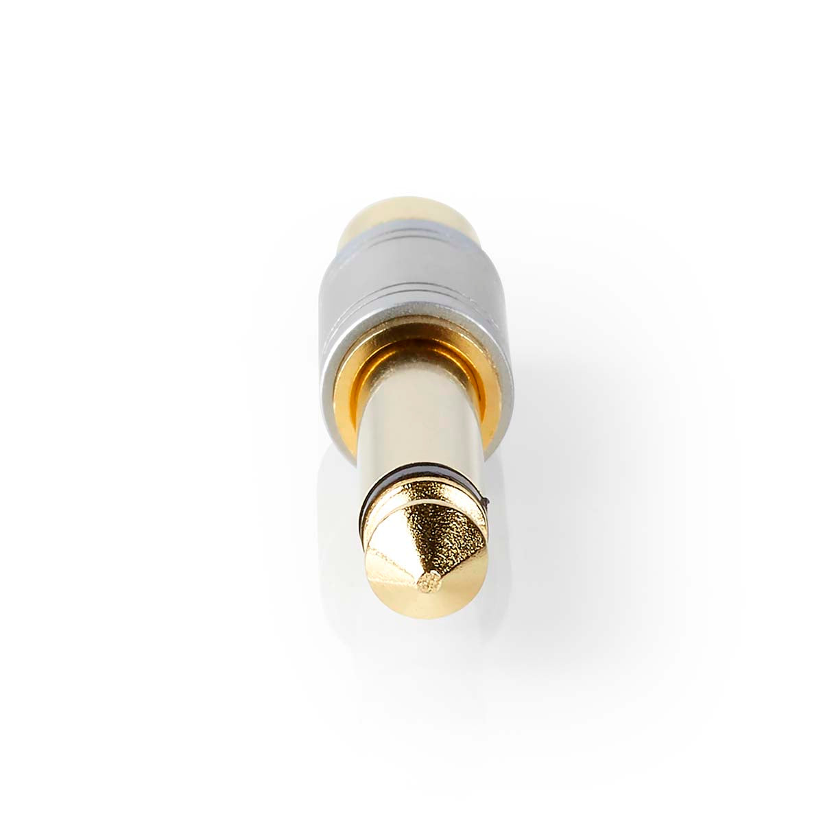 Mono-Audio-Adapter | 6.35 mm Stecker | Cinch Buchse | Vergoldet | Gerade | Metall | Silber | 1 Stück | Box