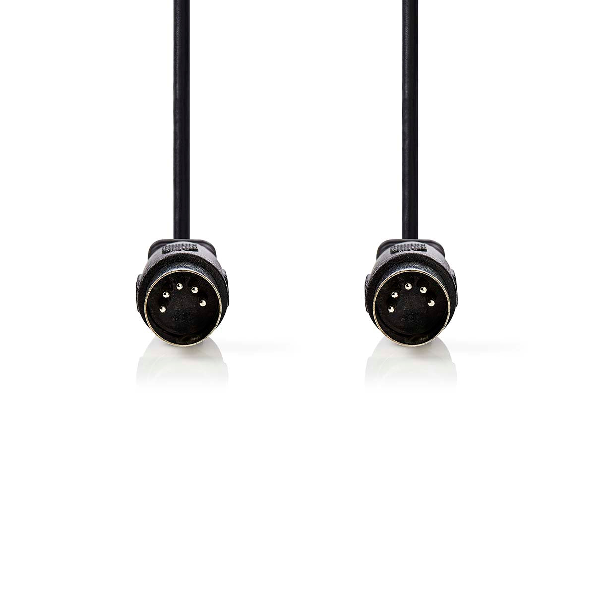 DIN-Audio-Kabel | DIN 5-Pin Stecker | DIN 5-Pin Stecker | Vernickelt | 3.00 m | Rund | PVC | Schwarz | Label