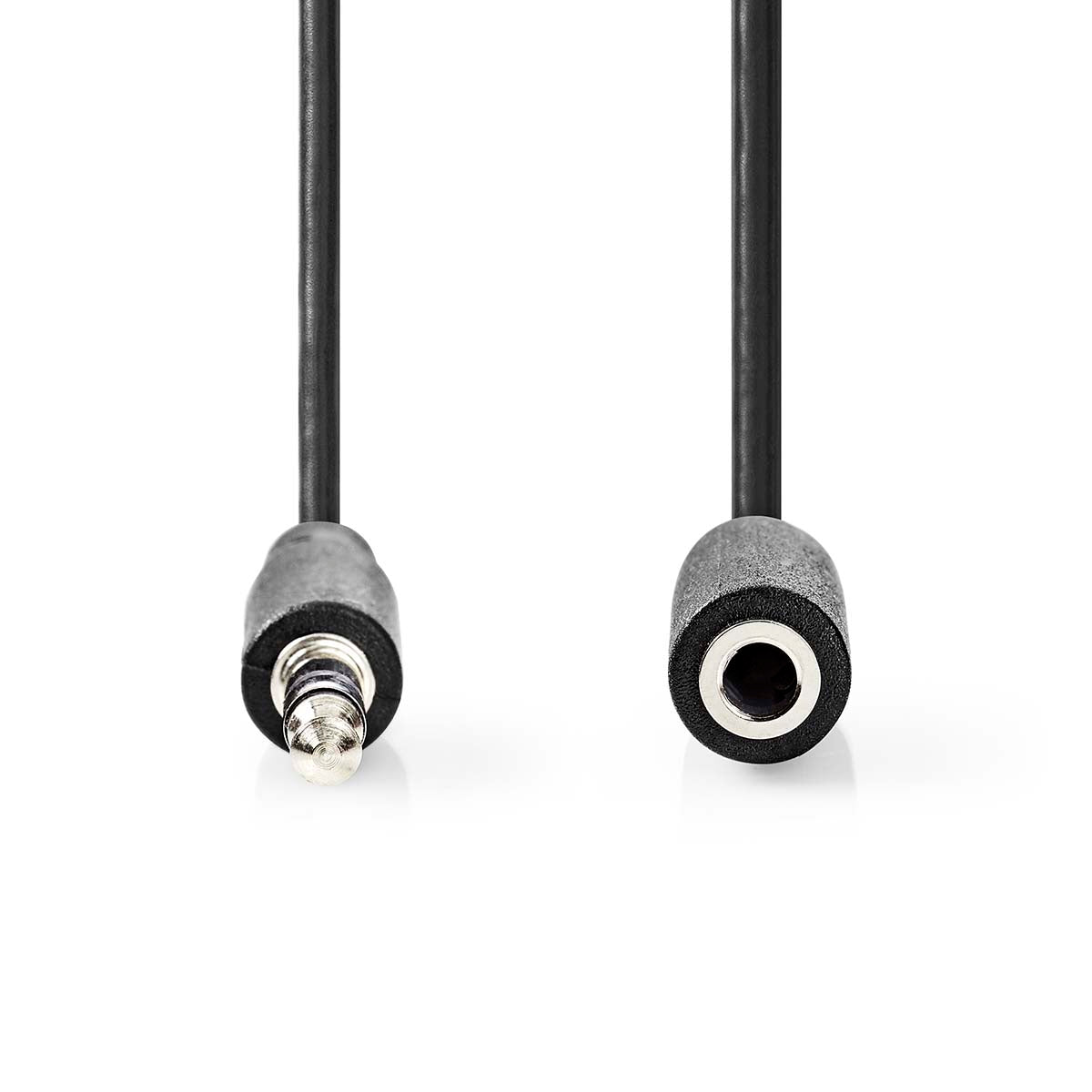 Stereo-Audiokabel | 3.5 mm Stecker | 3.5 mm Buchse | Vernickelt | 1.00 m | Rund | Schwarz | Label