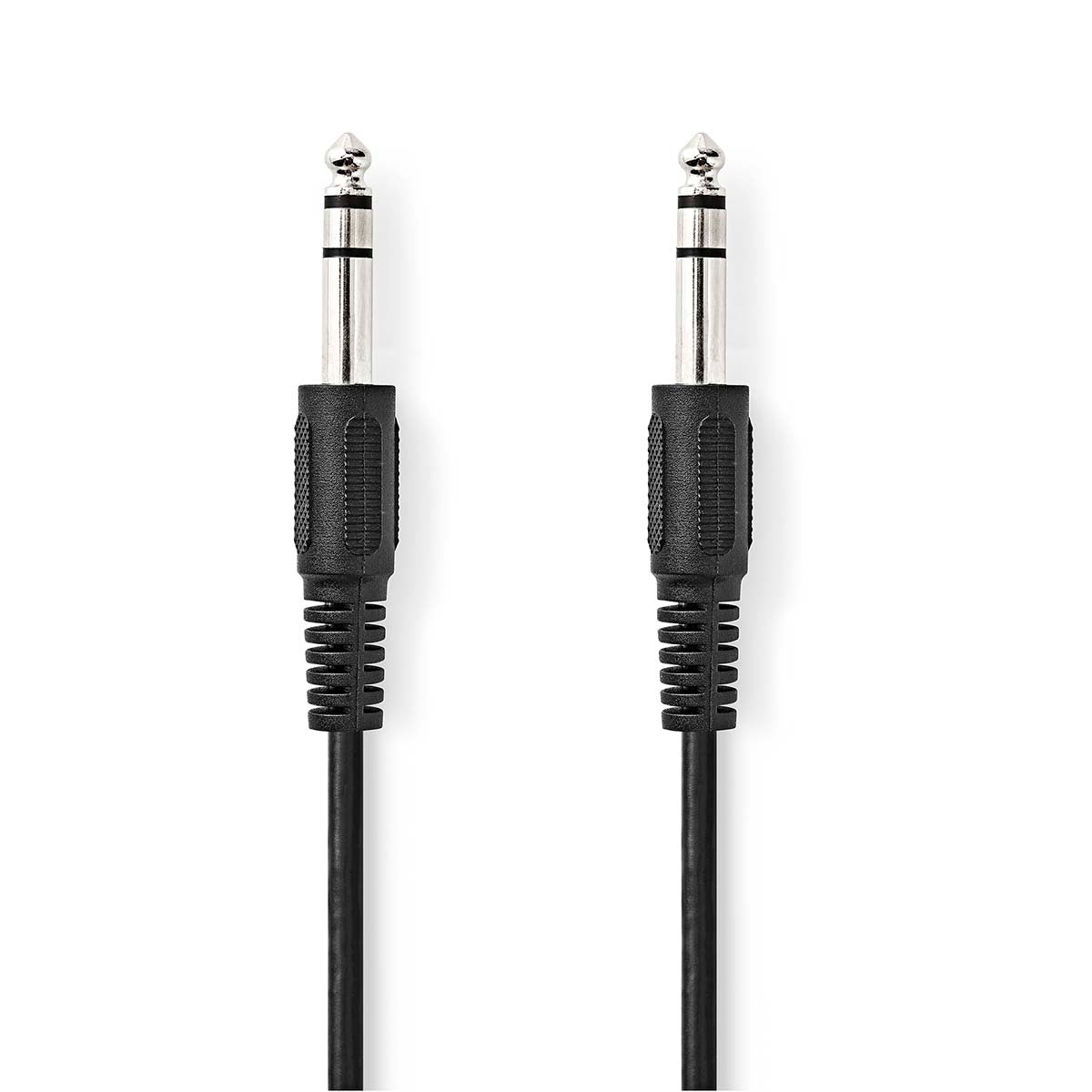 Stereo-Audiokabel | 6.35 mm Stecker | 6.35 mm Stecker | Vernickelt | 2.00 m | Rund | Schwarz | Label