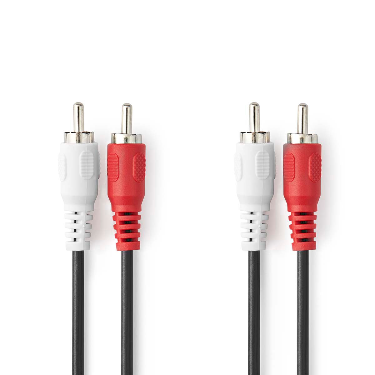 Stereo-Audiokabel | 2x RCA Stecker | 2x RCA Stecker | Vernickelt | 10.0 m | Rund | Red / Weiss | Label