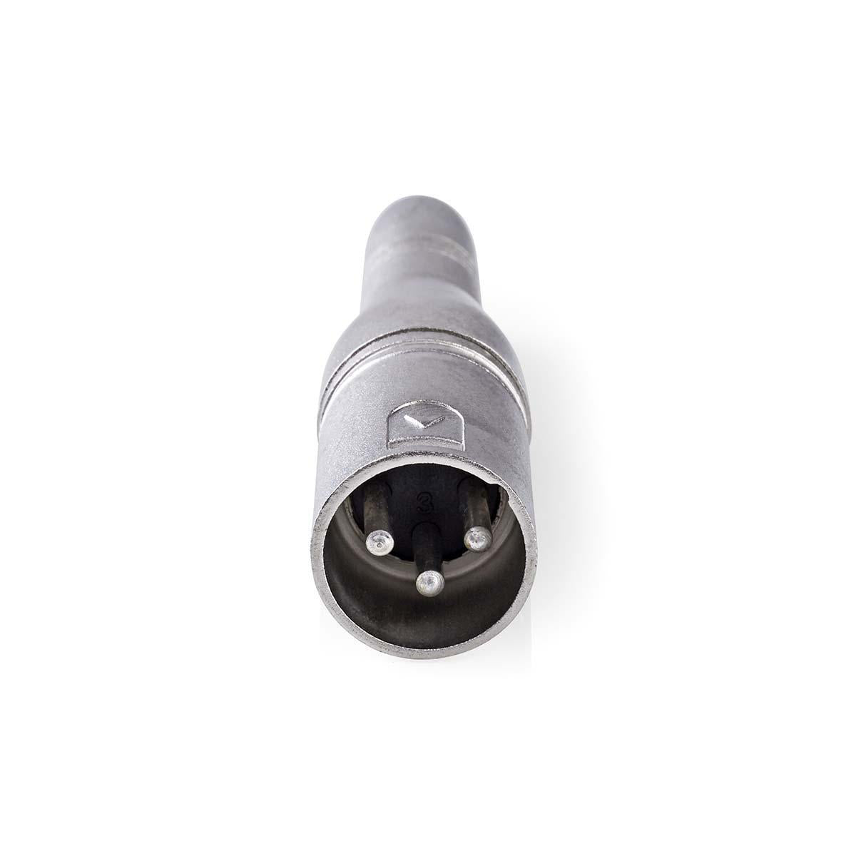 XLR Adapter | XLR 3-Pin Stecker | 6.35 mm Buchse | Vernickelt | Gerade | Metall | Silber | 10 Stück | Box