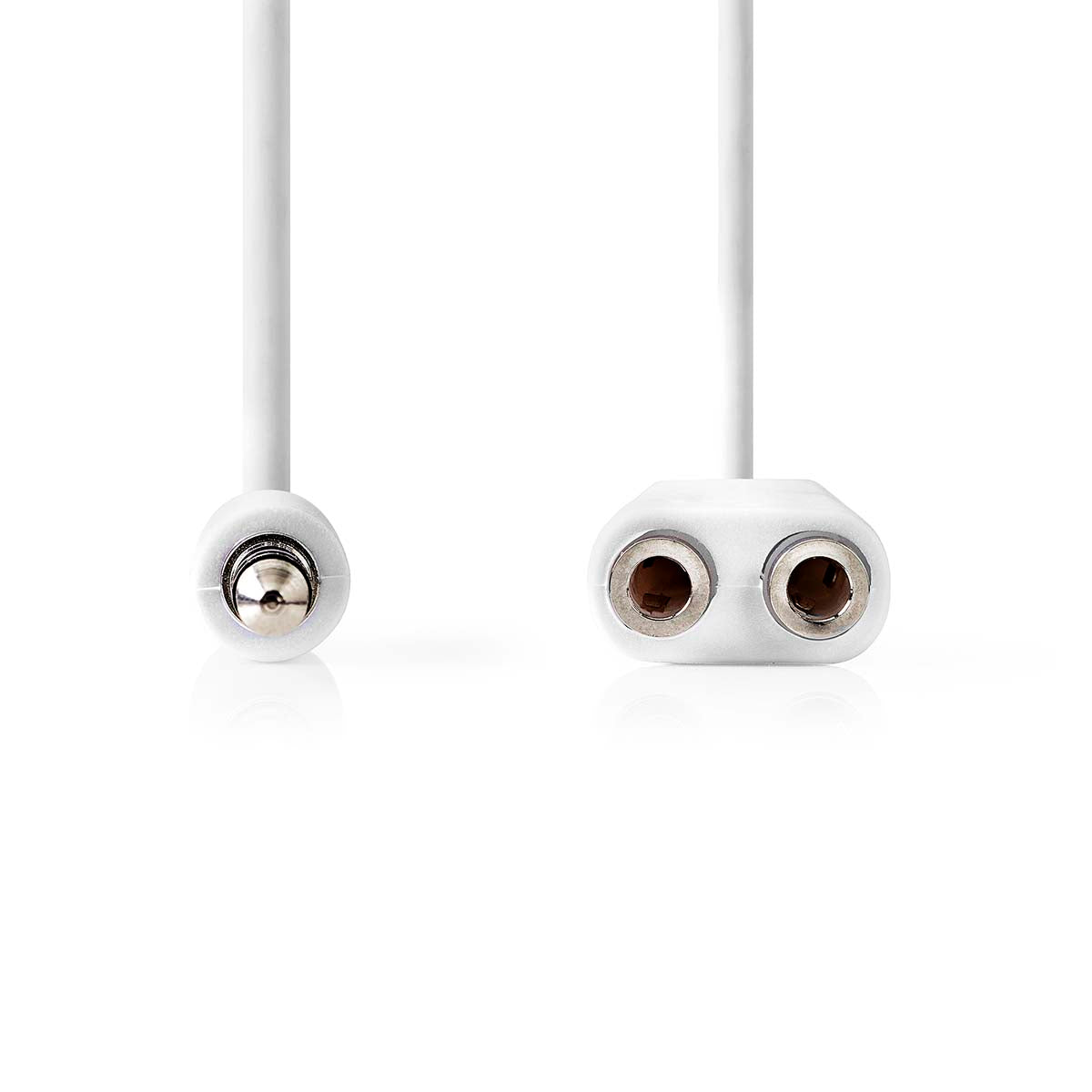 Stereo-Audiokabel | 3.5 mm Stecker | 2x 3.5 mm Buchse | Vernickelt | 0.20 m | Rund | Weiss | Umschlag