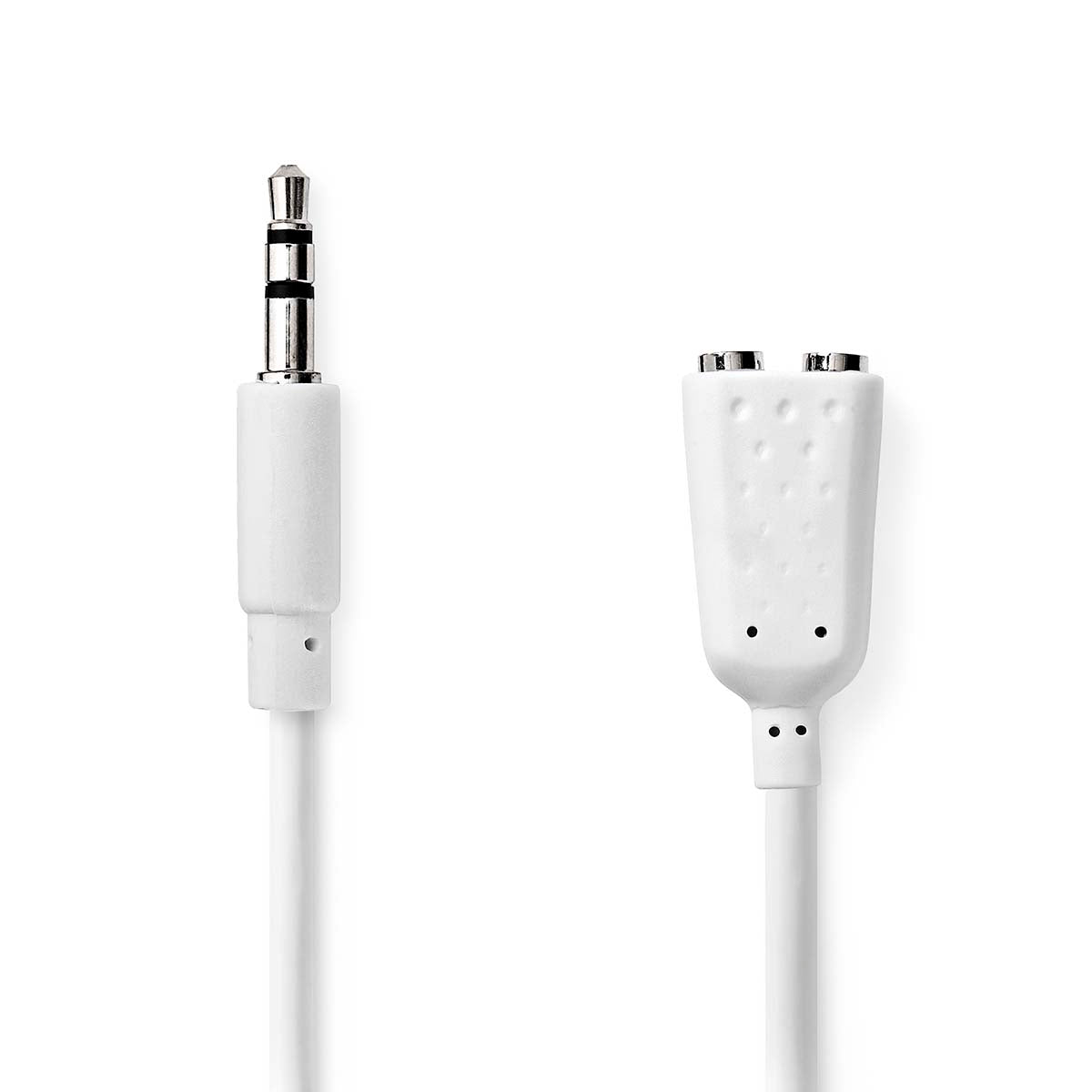 Stereo-Audiokabel | 3.5 mm Stecker | 2x 3.5 mm Buchse | Vernickelt | 0.20 m | Rund | Weiss | Umschlag